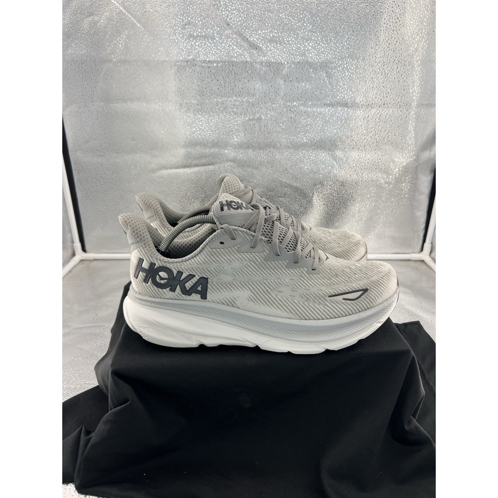 Hoka One One Clifton 9 Mens Size 11.5D Running Shoes Grey Black 1132210 HMBC